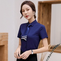 Camisa Profesional de Manga Corta para Mujer, Camisa Blanca, Ropa de Trabajo, Tops para Ir al Trabajo, Estilo Informal de Verano, Camisa Formal de Talla Grande