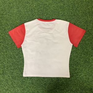 T-shirt da <span class=keywords><strong>donna</strong></span> personalizzata stile Y2K estivo, patchwork a <span class=keywords><strong>quadri</strong></span> con stampa DGT, a contrasto di colore, crop top sexy, vestibilità slim - Product Image 6