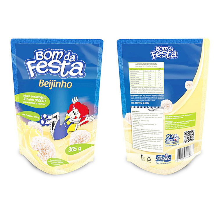 Plastic Packaging Supplier Standing Pouch Flat Bottom Flexible Pouch