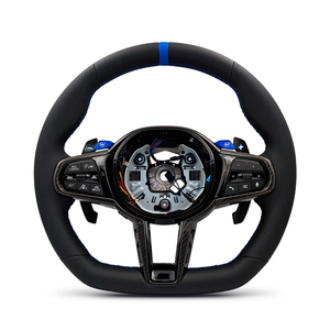 Volante Deportivo LCI de Cuero con Botones Azules M1 M2 para <span class=keywords><strong>BMW</strong></span> X5 G05 X6 G06 G20 G22 G30 M2 G87 M3 G80 M4 G82 G42 M5 F90 F97 M340i - Product Image 1