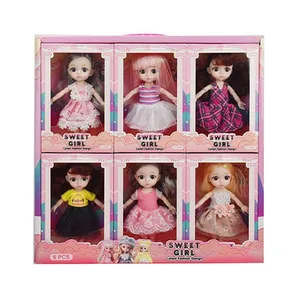 Child Baby 16cm 13 Joints BJD Artificial Eye Doll Six Kinds Of Clothes Mixed 6pcs Per Box Doll Toys For Kids