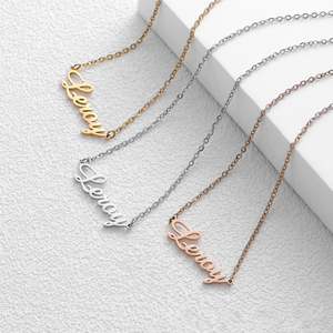 Dropshipping 고급 라이트 럭셔리 패션 맞춤형 스테인레스 스틸 도금 18K 골드 이름 목걸이 - Product Image 1