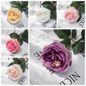 ดอกกุหลาบประดิษฐ์ CallaFloral ก้านเดี่ยว ทำจากโพลีเอสเตอร์ สำหรับตกแต่งงานแต่งงานในร่ม สีชมพูอ่อน ขาว เหลือง ม่วง - Product Image 3