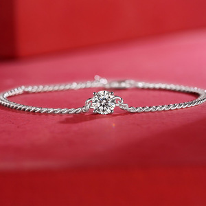 New Arrival 1ct Vvs Moissanite Cuban <b>Bracelet</b> Men <b>Women</b> Cuban Link Chain 925 <b>Sterling</b> <b>Silver</b> Moissanite <b>Bracelet</b> - Product Image 2
