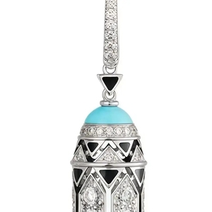 مصنع مجوهرات مُشان أقراط فيروز زرقاء فاخرة مرصعة بالفضة الإسترلينية أقراط متدلية للنساء ألماس عالي الكربون - Product Image 4