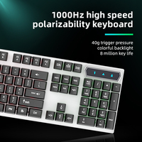 JERTECH K358 Tablet USB Teclado Keyboard Gamer, LED bahasa Arab warna pelangi lampu latar RGB berkabel Keyboard komputer lampu latar