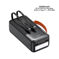 CK513 Station d'alimentation portable 2-en-1 haute capacité à charge rapide 22,5W 30000 40000 50000mAh avec écran LED et ports USB + Type-C pour l'extérieur