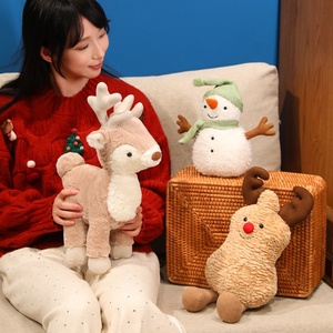 Simpatico Peluche Natalizio a Forma di Pupazzo di Neve e Renna, Bambola di <span class=keywords><strong>Cervo</strong></span> Sika Imbottita in Cotone PP, Giocattolo Confortevole per Bambini Unisex da 0-24 Mesi - Product Image 3