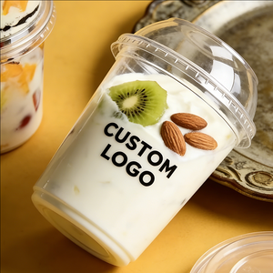 Gobelets en plastique PP pour desserts avec couvercles, diamètre 90 mm, 500 ml, paroi simple, pour yaourt et collations - Product Image 5