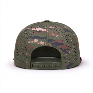 Casquette de baseball perforée camouflage à 6 panneaux, broderie 3D, chapeau d'extérieur WILD, résistant à l'eau, avec patch en polyester et corde, 100% polyester - Product Image 6