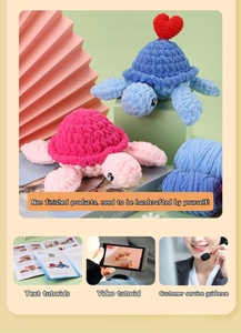 Ensemble de tortues amoureuses en crochet fait main, kit de matériel DIY, tutoriel vidéo en anglais, cadeau de la Saint-Valentin, QC, âges 7+ - Product Image 6