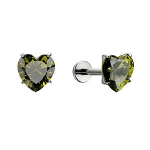 Lincy G23 puro titanio cuore CZ orecchini di cartilagine retro piatto Color <span class=keywords><strong>argento</strong></span> zircone geometrico elica Tragus <span class=keywords><strong>Piercing</strong></span> - Product Image 6