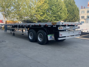 Semirremolque de Plataforma Plana de 2 Ejes y 40 Pies para Transporte de Contenedores, Venta a Bajo Precio, Remolques de Camión de Acero - Product Image 5