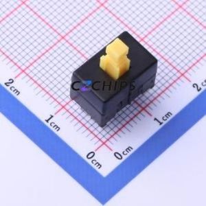 YTSPS-42E85L2 Push Button Switch Through hole Component (THT) Switch Self-Locking Square Plunger Through Hole Yellow - Product Image 1