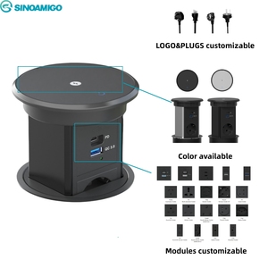 Sinoamigo EU Outlet Pop Up Lift ổ cắm máy tính để bàn 15W sạc không dây nhiều ổ cắm với điều khiển công suất - Product Image 4