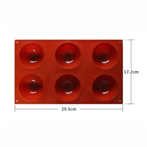 <span class=keywords><strong>Moule</strong></span> à gâteau en silicone, rectangulaire écologique 6 cavités, sphère demi-cercle, 6 trous, grande hémisphère, cuisson en forme de dôme, pour chocolat - Product Image 5