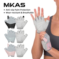 Guantes de Gimnasio de Microfibra MKAS con Absorción de Impactos y Diseño de Medio Dedo para Dominadas, Kettlebell y Entrenamiento Funcional para Hombres