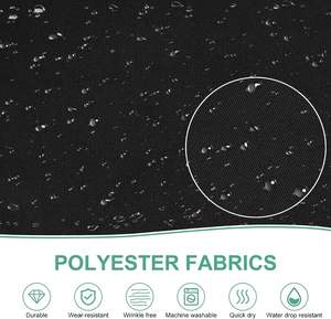 Tablier de cuisine en polyester noir avec logo personnalisé, tablier de cuisine long, cape rose, tablier de chef avec poche, vente en gros à bas prix - Product Image 3