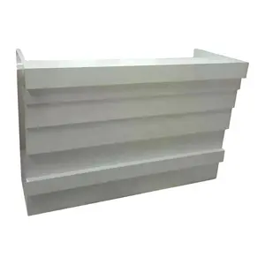Great Foshan Factory Hot Sale White Wooden Office Reception Desk Counter