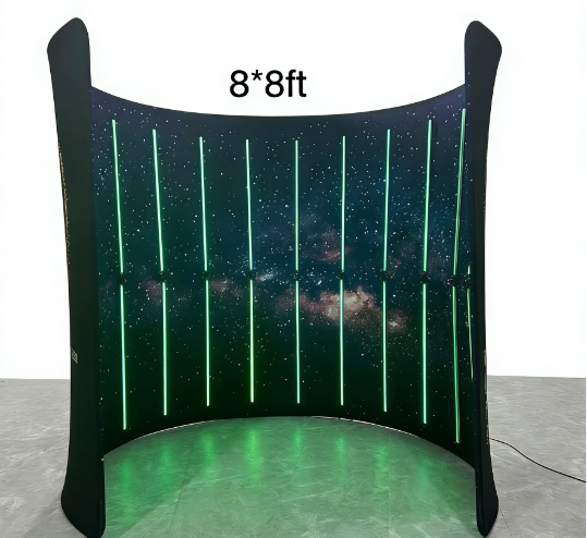 Photo Booth Backdrop Photobooth Glitters Light Backdrop Voice-activated Music Light, Photo Background for Parties Events