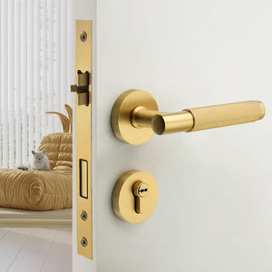 עיצוב מודרני מודרני פליז אמריקאי דלת חדר שינה מנעול עבור מלון שימוש במלאכזרית שלט רחוק עץ במפעל סיטונאי - Product Image 6