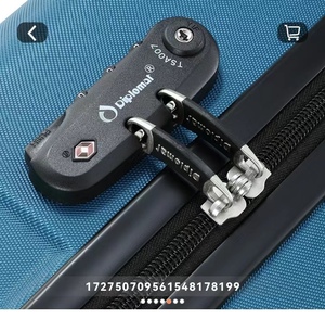 Diplomat <span class=keywords><strong>valise</strong></span> double tige glace cristal bleu 20 pouces 360 degrés roue universelle HM-6702-1 - Product Image 3