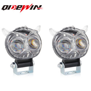 Qideguan Motorcycle <b>Spotlight</b> 70x100mm Dual Color White Yellow LED IP68 Waterproof Spot Light For Bike - Product Image 2