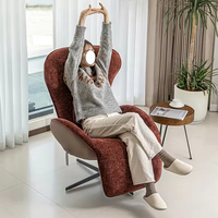 Fauteuil de salon élégant et extensible, fauteuil pivotant en tissu doux pour la maison, style minimaliste moderne, fauteuil lounge individuel