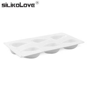 Cheap non-stick new 6-cavity water drop shape chiffon cake <b>silicone</b> mold - Product Image 4