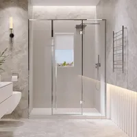 Poignée de porte en verre sans cadre, robuste et durable, recommandée par Alibaba, pour salles de bain et hôtels, étanche, garantie 3 ans, installation facile