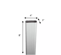 Gouttières modernes en aluminium gris pour villa, coudes internes et externes, descentes pluviales rectangulaires, durables et étanches