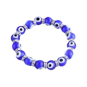 2021 Lucky Evil Eye Islamic Religious Bracelet for Women and Men with Crystal rings and Stretchable