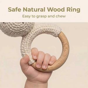 Sonajero de Ganchillo de Algodón con Forma de Elefante, Juguete Hecho a Mano, Anillo de Dentición para Bebé, <span class=keywords><strong>Amigurumi</strong></span> - Product Image 3