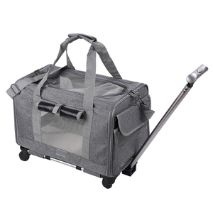 Extra Large Foldable Portable Pet <strong>Carrier</strong> <strong>with</strong> <strong>Wheels</strong> for <strong>Dogs</strong> &amp; Cats Waterproof Bottom Adjustable Safety Rope Backpack Style - Product Image 1