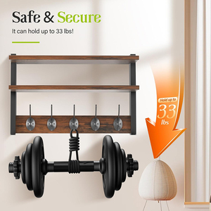 Perchero <span class=keywords><strong>de</strong></span> madera antideslizante con ganchos para estantes <span class=keywords><strong>de</strong></span> pared, perchas flotantes para ropa <span class=keywords><strong>de</strong></span> <span class=keywords><strong>entrada</strong></span> para bolso <span class=keywords><strong>de</strong></span> baño, <span class=keywords><strong>colgador</strong></span> <span class=keywords><strong>de</strong></span> llaves - Product Image 5
