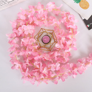 Guirnalda Colgante de Flores Artificiales de Seda con Flores de Cerezo, Decoración para Bodas, Guirnalda Floral Larga para Interiores - Product Image 4