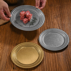 Plato Redondo de Acero Inoxidable de 20 cm, Plano y Poco Profundo, para Uso Comercial en Hoteles y Restaurantes - Product Image 2