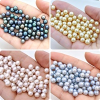 Perles d'eau douce naturelles multicolores à haute brillance Muses Jewels, sans trou, 6 mm-7 mm, perles rondes pour la fabrication de bijoux DIY