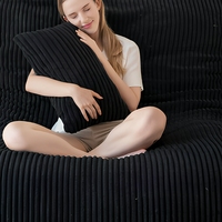 Ensemble de fauteuils poufs MAXYOYO XXL en tissu corduroy, amovibles, pliables, avec rembourrage en mousse géante et moelleuse, grand coussin de sol pour adultes