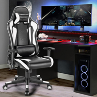 Échantillon Gratuit - Chaise de Bureau Informatique Inclinable, Ergonomique, à Dossier Haut, Pivotante, avec Accoudoirs Réglables, pour Gaming, Rouge