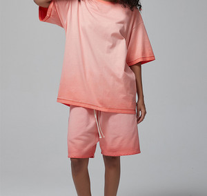 Set T-shirt Oversize e Pantaloncini da Uomo JUVEN in Cotone 100% Traspirante, Stile Vintage Streetwear, Lavaggio Acido, Effetto Sbiadito dal Sole, Taglie Forti - Vendita all'Ingrosso - Product Image 3