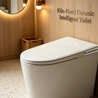WC intelligent compact 58 cm avec siphon intégré, chauffage instantané, double circuit d'eau, auto-nettoyant pour petite salle de bain d'appartement
