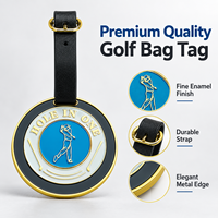 Étiquette de sac de golf tendance Ausluofell en alliage de zinc, surface émaillée brillante, marqueur de balle à aimant puissant pour événements de golf et souvenirs de championnat