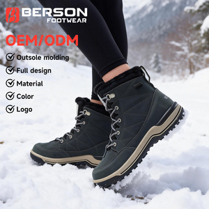 Chaussures de <span class=keywords><strong>randonnée</strong></span> en nubuck imperméables à tige haute pour femmes, avec semelle en caoutchouc EVA antidérapante, logo personnalisé OEM ODM - Product Image 2