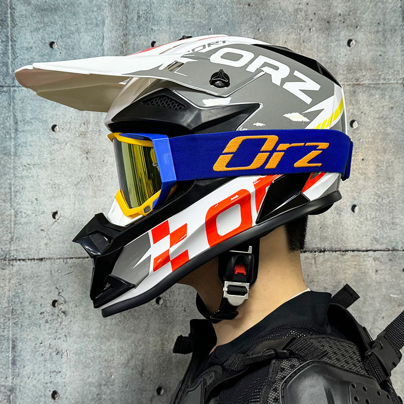White orange track with orz orange frame goggles