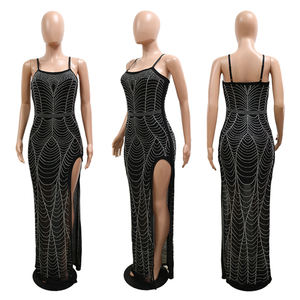 Ropa de mujer, vestido Sexy, ropa de fiesta de cumpleaños, Vestido largo de moda de cristal para graduación, vestidos ajustados con abertura lateral alta - Product Image 6