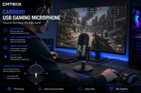 Microphones USB à condensateur professionnels CMTECK XM55 2026 avec réduction du bruit, micro cardioïde de bureau pour jeux et enregistrement