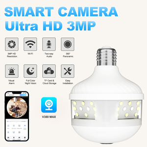Wifi Bóng đèn máy ảnh 360 độ Cá mắt ánh sáng bóng đèn E27 tiêu chuẩn dễ dàng cài đặt trong nhà máy ảnh - Product Image 4
