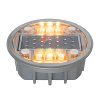 Borne de signalisation routière solaire IP68 en aluminium, capacité de charge >30T, autonomie 96H, LED clignotante, marqueur de chaussée sans fil robuste, 5 couleurs