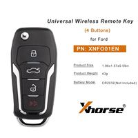 Xhorse XNFO01EN Télécommande universelle 4 boutons sans fil pour Ford Version anglaise